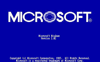 Schermata di avvio Windows 1.01