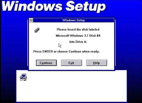 Videata Setup Windows 3.1